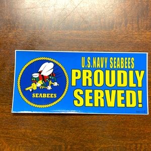 US Navy SeaBees Proudly Served! Bumper sticker (blue)